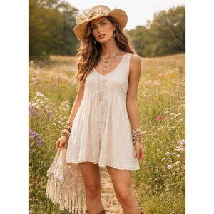 Abercrombie & Fitch Floral Babydoll Boho Festival Prairie Pullover Dress Sz XL